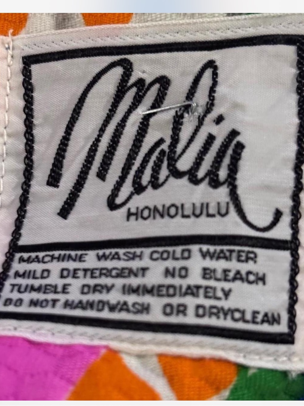 Vtg Malia Honolulu Floral Maxi Dress Halter Boho Resort A-Line Vacation Summer - Picture 4 of 7
